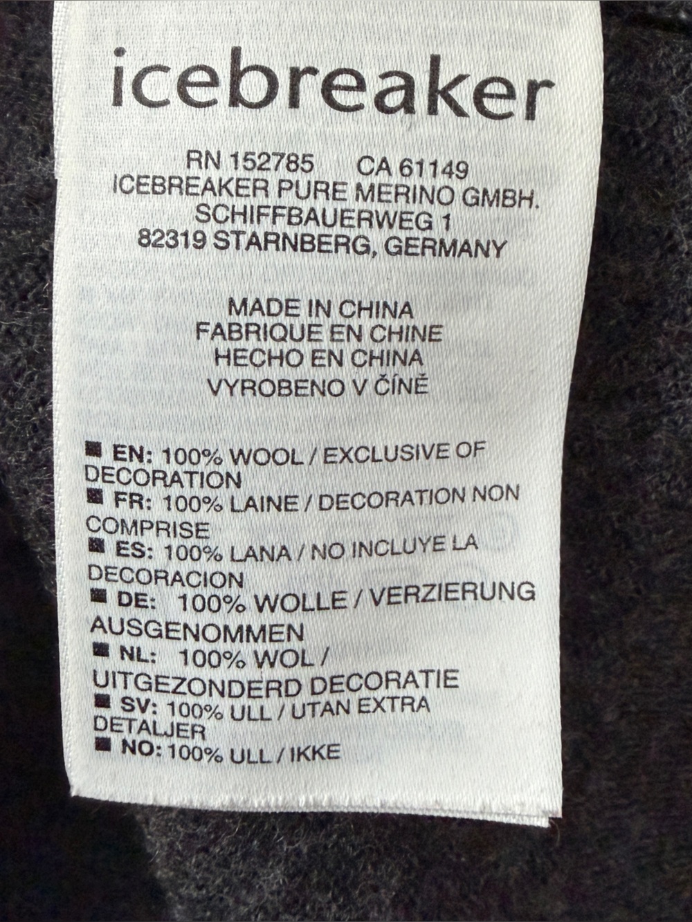 Icebreaker Women’s 100% Merino Wool V-Neck Sweater Charcoal Gray Sz S*51 - Picture 5 of 5
